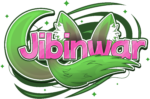 Jibinwar fox logo with ear's tail and moon